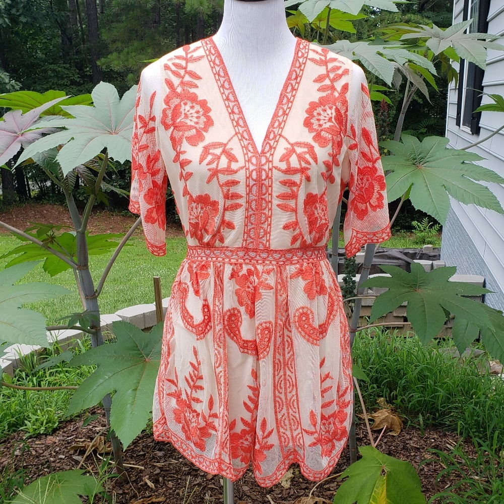Last 1! SALE π Md Umgee Canyon Clay Floral Romper - Picture 2 of 8